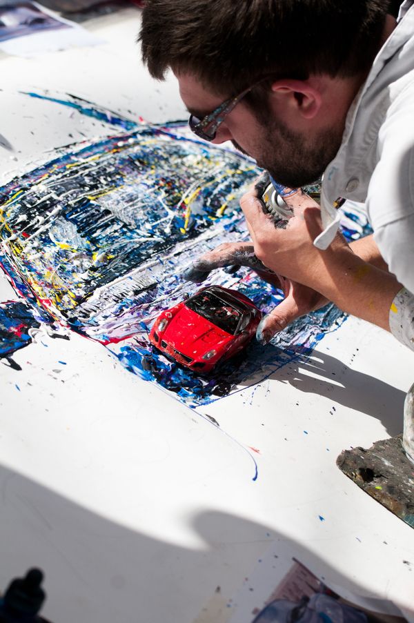 Ian Cook Uses Remote Controlled Cars For His Paintings