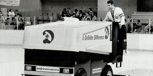 CANADA - OCTOBER 12: This one safe: The Zamboni used to clear ice at Maple Leaf Gardens is safe; but other ice-cleaning machines used in Canada - such as tractors - may be dangerous; emitting high levels of carbon monoxide. (Photo by Boris Spremo/Toronto Star via Getty Images)