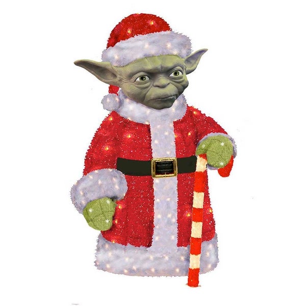On your yard put this <a href="http://www.wayfair.com/Kurt-Adler-Santa-Yoda-3D-Tinsel-Lawn-D%C3%A9cor-SW9143-KJC3694.html" ta