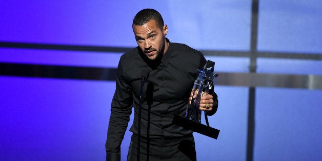 LOS ANGELES, CA - JUNE 26: Honoree Jesse Williams accepts the Humanitarian Award onstage during the 2016 BET Awards at the M