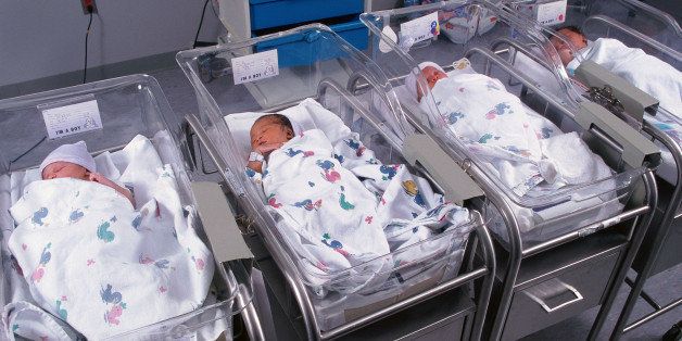 Newborns in hospital nursery