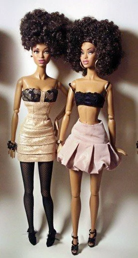 Black barbie doll with curly hair sale