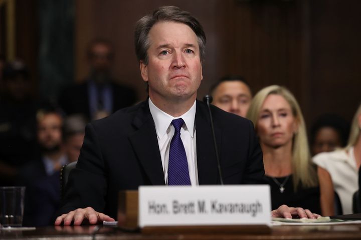 Judge Brett Kavanaugh testifies to the Senate Judiciary Committee during his Supreme Court confirmation hearing Thursday in answer to an allegation of sexual assault when he was a teenager.