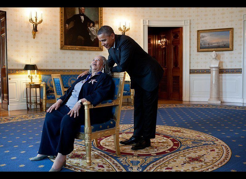 President Barack Obama and Toni Morrison