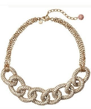 Giuliana Rancic, E! News correspondent and breast cancer survivor, designed this stunning rhinestone-studded necklace. 25% of