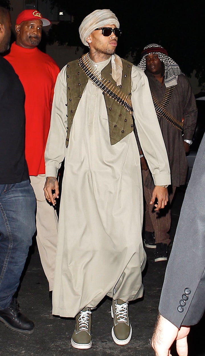 Chris Brown Halloween Costume: Singer Tweets Picture Of Himself Dressed Up  As Terrorist For Rihanna's Party