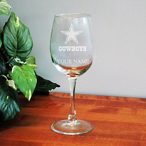 Dallas Cowboys Customized 12 oz Wine Glass