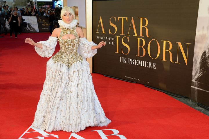 Gaga sported a Shakespearean-inspired outfit on the red carpet