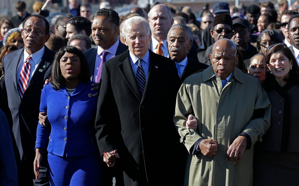 Joe Biden, Jesse Jackson, Al Sharpton, Terri Sewell, John Lewis, George Evans