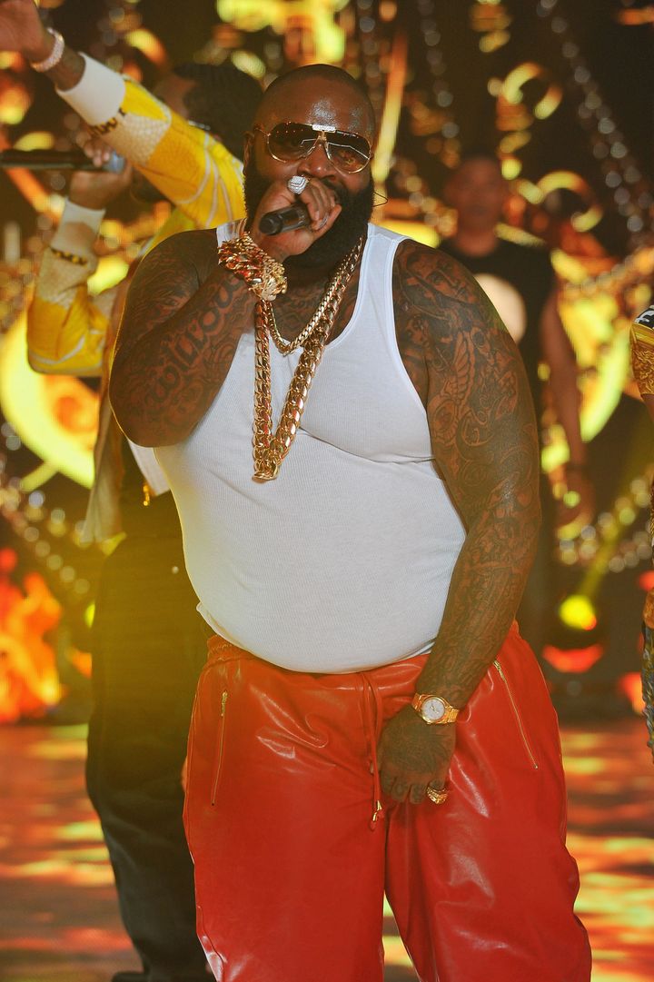NEW YORK, NY - FEBRUARY 27: Rapper Rick Ross performs at BET's Rip The Runway 2013:Show at Hammerstein Ballroom on February 27, 2013 in New York City. (Photo by Theo Wargo/Getty Images for BET's Rip The Runway)