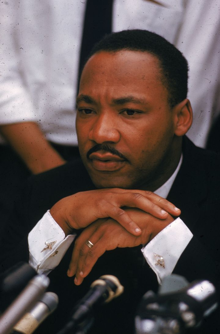 1962: American clergyman and civil rights activist Martin Luther King Jr. (1929 - 1968) makes a public address in Birmingham, Alabama. (Photo by Ernst Haas/Ernst Haas/Getty Images)