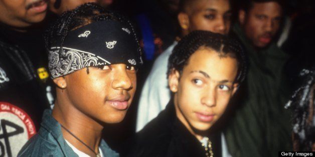 Kriss Kross in a New York city club, 1992. United States. (Photo by Steve Eichner/Getty Images)