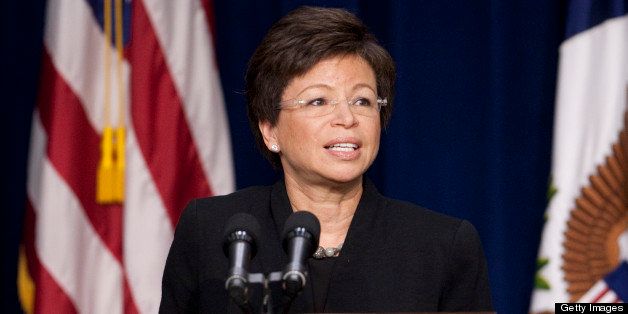 Valerie Jarrett, senior adviser to U.S. President Barack Obama, speaks during a news conference highlighting the efforts of the Obama Administration on HIV/AIDS issues in Washington, D.C., U.S., on Monday, Nov. 30, 2009. The International AIDS Society, IAS, announced that the XIX International AIDS Conference will be held in Washington in July 2012. Photographer: Andrew Harrer/Bloomberg via Getty Images