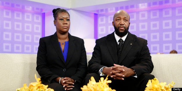 TODAY -- Pictured: (L-R) Sybrina Fulton and Tracy Martin, parents of Trayvon Martin, appear on NBC News' 'Today' show -- (Photo by: Peter Kramer/NBC/NBC NewsWire via Getty Images)