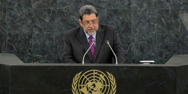 NEW YORK, NY - SEPTEMBER 27: Saint Vincent and Grenadines' Prime Minister Ralph Gonsalves speaks during the 68th United Nations General Assembly at U.N. headquarters on September 27, 2013 in New York City. Over 120 prime ministers, presidents and monarchs are gathering this week for the annual meeting at the temporary General Assembly Hall at the U.N. headquarters while the General Assembly Building is closed for renovations. (Photo by Mary Altaffer-Pool/Getty Images)