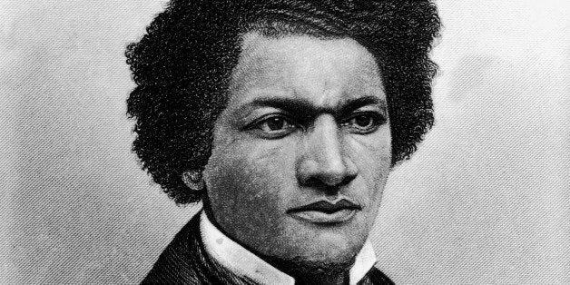 Portrait of American orator, editor, author, abolitionist and former slave Frederick Douglass (1818 - 1895), 1850s. Engraving