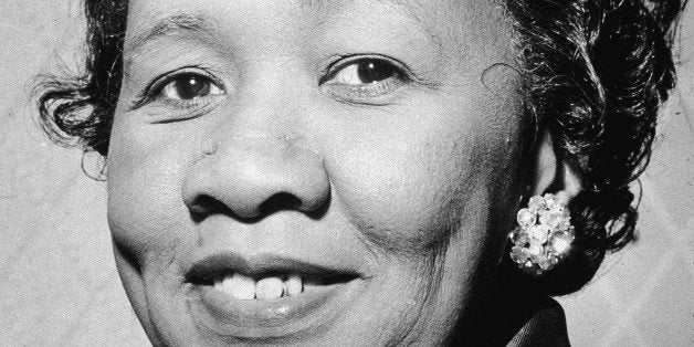Headshot portrait of American civil and women's rights activist Dorothy Height, president of the American Nations Council of