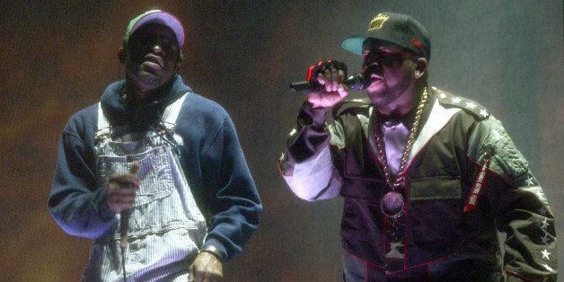 INDIO, CA - APRIL 11: Andre 3000 (L) and Big Boi of Outkast perform at The Empire Polo Club on April 11, 2014 in Indio, California. (Photo by Tim Mosenfelder/WireImage)