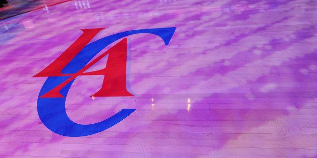 LOS ANGELES, CA - MARCH 10: The Los Angeles Clippers logo is seen on the floor at Staples Center on March 10, 2014 in Los Angeles, California. NOTE TO USER: User expressly acknowledges and agrees that, by downloading and/or using this Photograph, user is consenting to the terms and conditions of the Getty Images License Agreement. Mandatory Copyright Notice: Copyright 2014 NBAE (Photo by Noah Graham/NBAE via Getty Images)