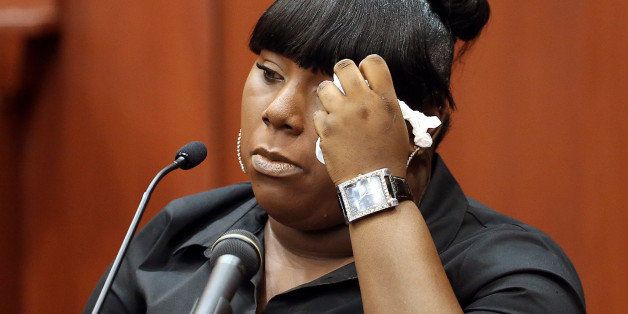 SANFORD, FL - JUNE 26: Witness Rachel Jeantel gives her testimony to the prosecution during George Zimmerman's trial in Seminole circuit court June 26, 2013 in Sanford, Florida. Zimmerman is charged with second-degree murder for the February 2012 shooting death of 17-year-old Trayvon Martin. (Photo by Jacob Langston-Pool/Getty Images)