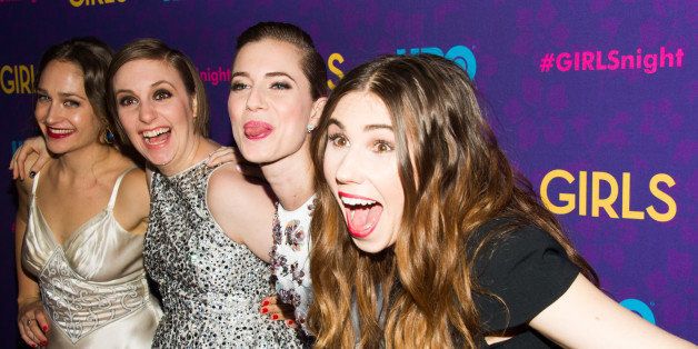 Jemima Kirke, from left, Lena Dunham, Allison Williams and Zosia Mamet attend the premiere of HBO's "Girls" third season on Monday, Jan. 6, 2014 in New York. (Photo by Charles Sykes/Invision/AP)