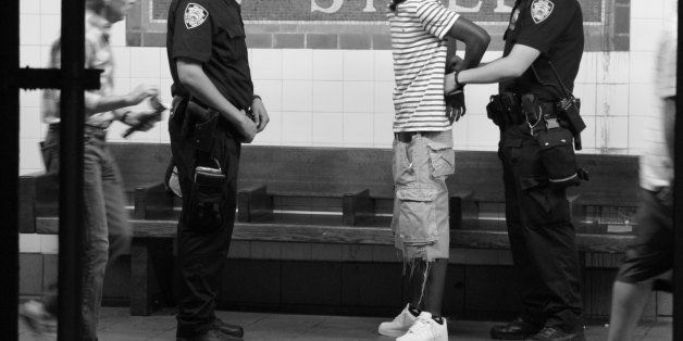 [UNVERIFIED CONTENT] I saw this young man being stopped in NYC subway by two policemen.