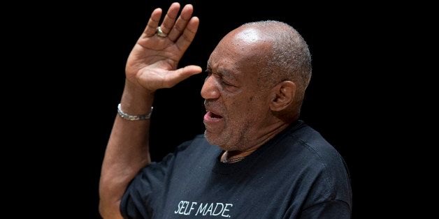 Entertainer and former classmate Bill Cosby speaks during a public memorial service for Philadelphia Inquirer co-owner Lewis Katz Wednesday, June 4, 2014, at Temple University in Philadelphia. Katz and six others died when his private jet crashed during takeoff on Saturday, May 31, 2014, in Massachusetts. He was 72. (AP Photo/Matt Rourke)
