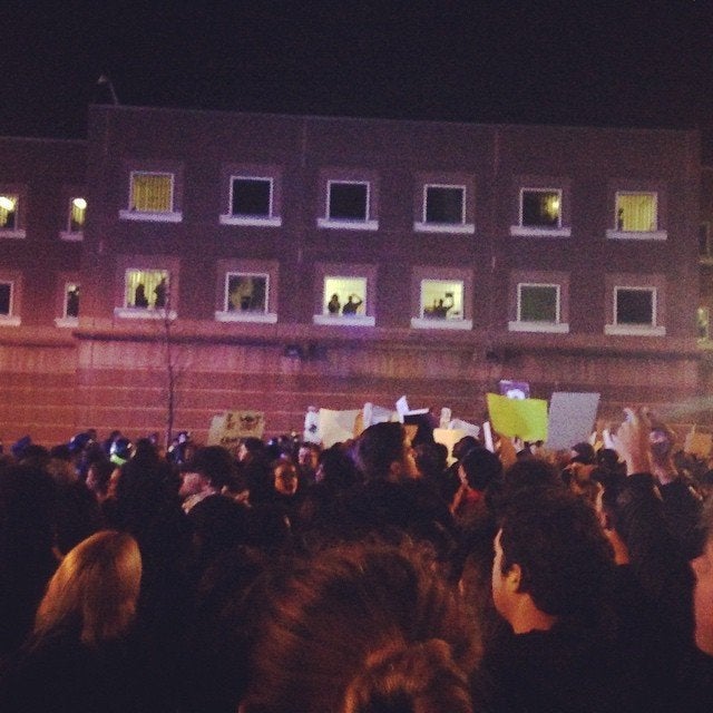 Peaceful protest in Boston, MA on Tues. Nov. 25, 2014. 