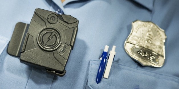 A body camera from Taser is seen during a press conference at City Hall September 24, 2014 in Washington, DC. The Washington, DC Metropolitan Police Department is embarking on a six- month pilot program where 250 body cameras will be used by officers. AFP PHOTO/Brendan SMIALOWSKI (Photo credit should read BRENDAN SMIALOWSKI/AFP/Getty Images)