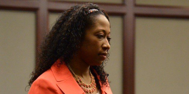 Marissa Alexander enters the courtroom for a hearing on Tuesday, June 10, 2014 in Jacksonville, Fla. Circuit Judge James Daniel set a hearing for August 1 on whether Alexander should be granted a second stand your ground self-defense hearing. Daniel also set a new tentative date of Dec. 1 for Alexanderâs second trial on aggravated assault with a deadly weapon charges. Alexander, 33, was convicted in May 2012 of three counts of aggravated assault with a deadly weapon and was sentenced to 20 years in prison under the stateâs minimum mandatory requirements. Alexander says she acted in self-defense after her estranged husband beat her. The warning shots were fired near her husband and his two children. (AP Photo/The Florida Times-Union, Bob Mack, Pool)