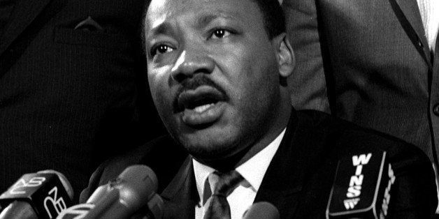 UNITED STATES - MARCH 27: Dr. Martin Luther King during press conference at Mount Calvary Missionary Baptist Church. (Photo by Gene Kappock/NY Daily News Archive via Getty Images)