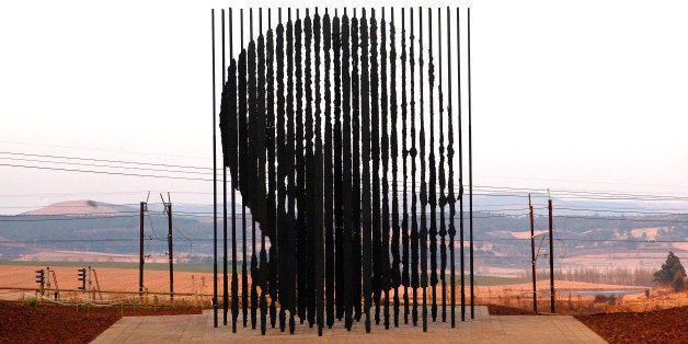A sculpture of former South African President Nelson Mandela, is presented on August 4, 2012 in Howick, 90 kms South of Durba