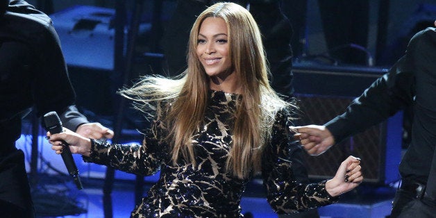 LOS ANGELES, CA - FEBRUARY 10: Beyonce performs onstage during the Stevie Wonder: Songs In The Key Of Life - An All-Star GRAMMY Salute held at Nokia Theatre L.A. Live on February 10, 2015 in Los Angeles, California. (Photo by Michael Tran/FilmMagic)