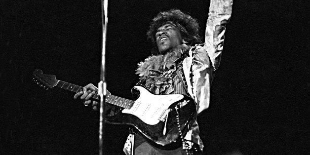 MONTEREY CA - JUNE 18: Jimi Hendrix performs onstage at the Monterey Pop Festival on June 18, 1967 in Monterey, California. (