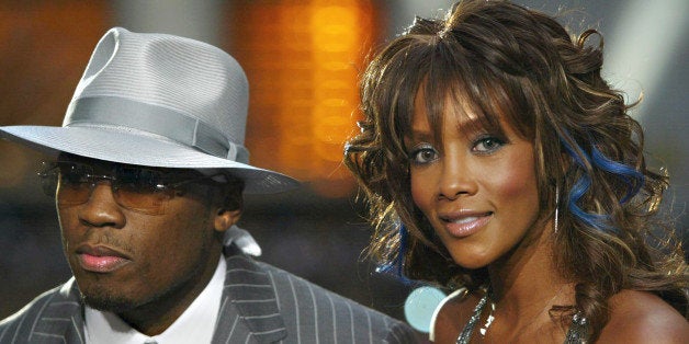 NEW YORK - AUGUST 28: 50 Cent and Vivica A. Fox during the pre-show interviews on the MTV News Platform at the 2003 MTV Video Music Awards at Radio City Music Hall on August 28, 2003 in New York City 