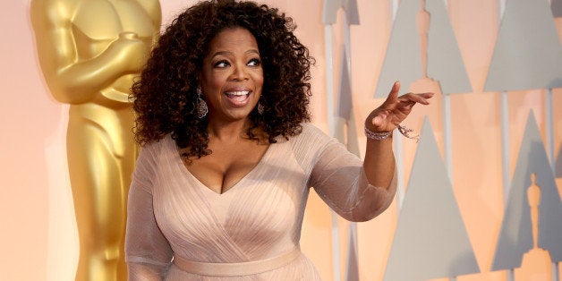 HOLLYWOOD, CA - FEBRUARY 22: Oprah Winfrey arrives at the 87th Annual Academy Awards at Hollywood & Highland Center on Februa