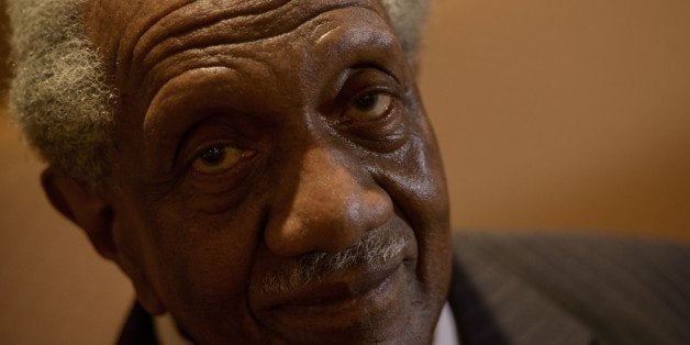 Longtime civil rights activist and voting rights marcher Reverend Frederick Reese poses at Ebenezer Baptist Church on March 5