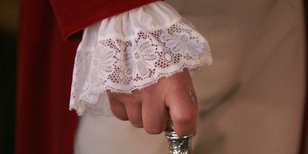 CHATSWORTH, ENGLAND - JUNE 22: A man sports frilly cuffs and a cane during the Pride and Prejudice Ball at Chatsworth House