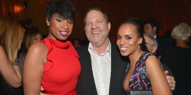 LOS ANGELES, CA - FEBRUARY 21: (L-R) Actress/recording artist Jennifer Hudson, Co-Chairman of The Weinstein Company Harvey