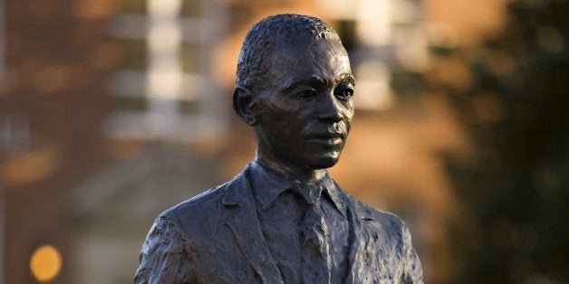 OXFORD, MS - APRIL 12: James H. Meredith statue on the campus of the University of Mississippi on April 12, 2008 in Oxford, Mississippi. (Photo by Wesley Hitt/Getty Images)