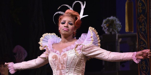 NEW YORK, NY - JANUARY 03: Actress NeNe Leakes takes a curtain call during the final performance of Broadways 'Rodgers + Hammerstein's Cinderella' at Broadway Theatre on January 3, 2015 in New York City. (Photo by Mike Coppola/Getty Images)