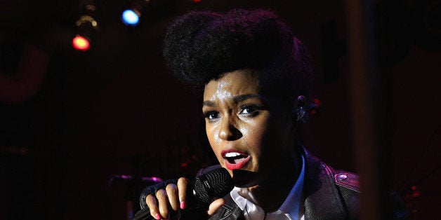 NEW YORK, NY - APRIL 30: SingerJanelle Monae performs at the HBO Bessie 81 Tour at Stephan Weiss Studio on April 30, 2015 in