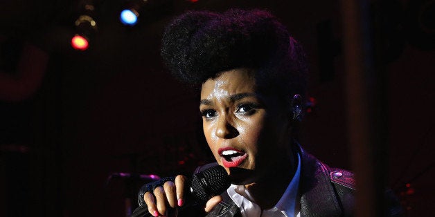 NEW YORK, NY - APRIL 30: SingerJanelle Monae performs at the HBO Bessie 81 Tour at Stephan Weiss Studio on April 30, 2015 in New York City. (Photo by Cindy Ord/Getty Images for HBO)