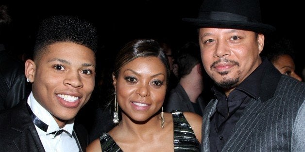 Actors Bryshere Gray, Taraji P. Henson and Terrence Howard seen at LA Premiere Of "Empire" at Arclight Cinema Dome on Tuesday, January 6, 2015, in Hollywood, California. (Photo by Arnold Turner/Invision/AP)