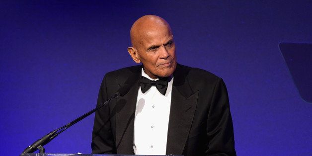 NEW YORK, NY - FEBRUARY 11: Musician Harry Belafonte speaks onstage at the 2015 amfAR New York Gala at Cipriani Wall Street on February 11, 2015 in New York City. (Photo by Michael Loccisano/Getty Images)