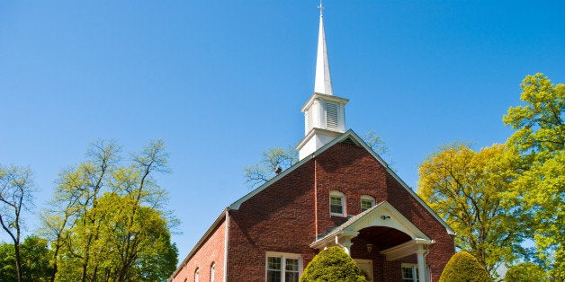 a local church building with a steeple