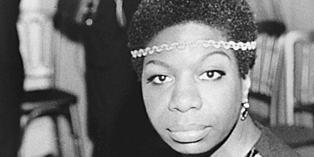 Jazz singer Nina Simone is shown in London on Dec. 5, 1968, photo. Simone's deep, raspy, forceful voice made her a unique figure in jazz and later helped define the civil rights movement. (AP Photo)