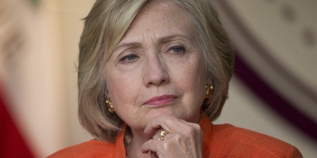 Democratic presidential candidate Hillary Rodham Clinton listens during a roundtable discussion on home care, Thursday, Aug. 6, 2015, in Los Angeles. (AP Photo/Jae C. Hong)