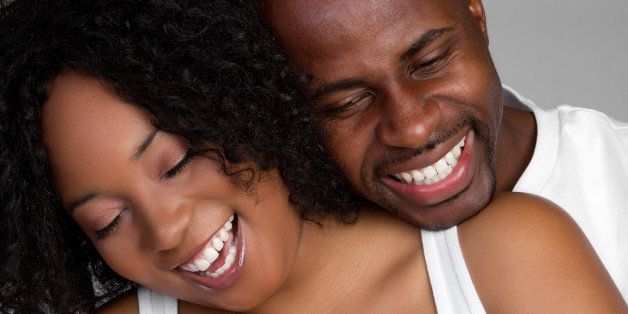 laughing black couple