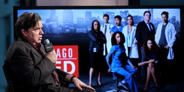 NEW YORK, NY - NOVEMBER 17: Oliver Platt (L) attends AOL Build Series to discuss his NBC Dick Wolf TV show 'Chicago Med' at AOL Studios In New York on November 17, 2015 in New York City. (Photo by Steve Mack/FilmMagic)